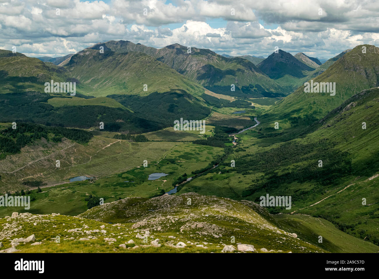 Scottish Highlands Landscape In Late Summer View From The Peak Of scottish-highlands-landscape-in-late-summer-view-from-the-peak-of